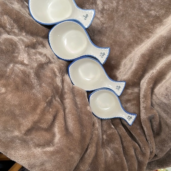 Blue and White Ceramic Measuring Cups - Picture 2 of 4